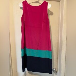 NWT AGB Dress Tri Color Block, Retro Pink Midi Dress Size 12